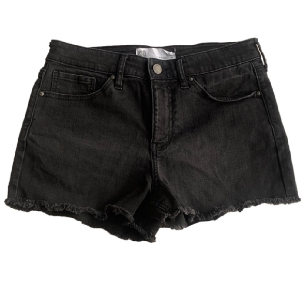 RSQ Black Mid-Rise Cutoff Fray Denim Jean Shorts - Picture 1 of 6